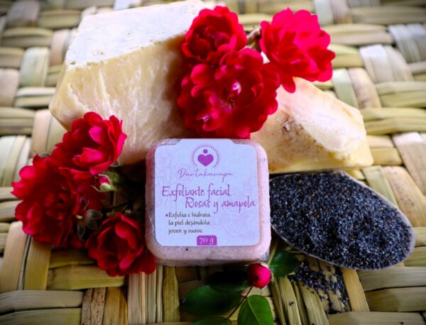 Exfoliante Facial de Rosas y Amapola en Barra